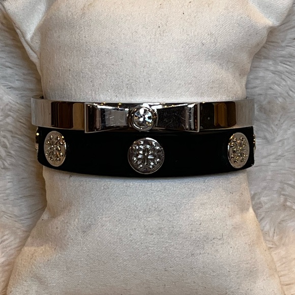 Rustic Cuff Jewelry - Rustic Cuff - Black & Silver Set - Meagan & Cindy Bow